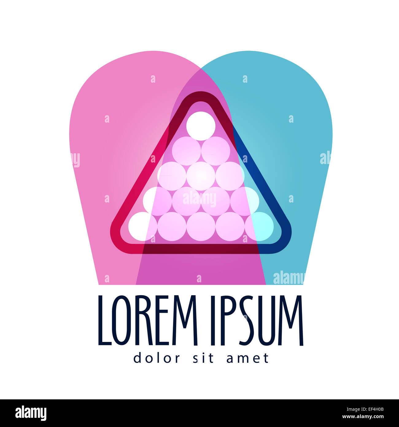 Tavolo da biliardo vector logo design modello. Biliardo o sport icona Foto Stock