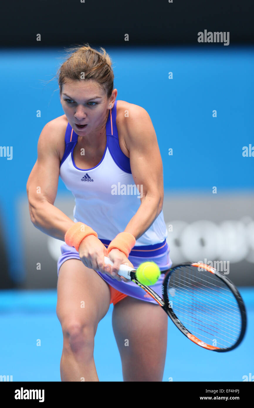 Melbourne, Australia. 27 gennaio, 2015. Simona Halep (ROU) Tennis : 2015 Australian Open di tennis tournament Donne Singoli Quarti di finale a Melbourne in Australia . Credito: Giovanni Osada AFLO/sport/Alamy Live News Foto Stock