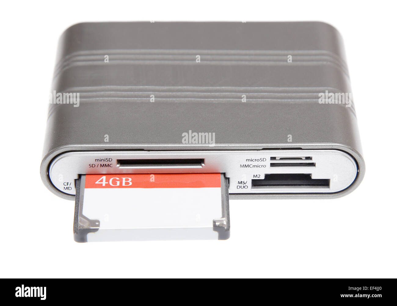 Scheda CF MD SD MMC SD micro m2 ms duo lettore multi memoria per computer telecamera microdrive compact flash isolato Foto Stock