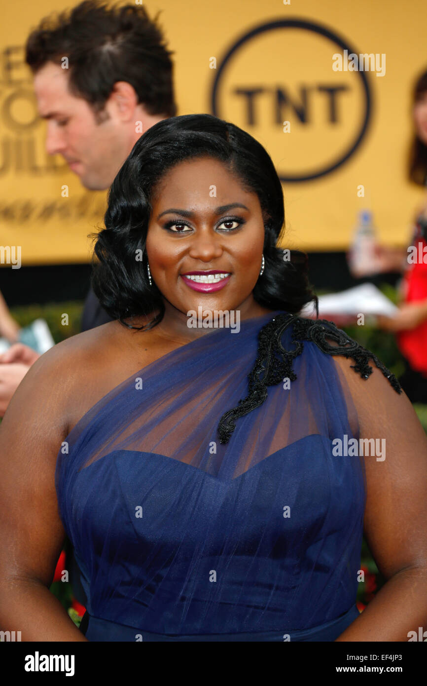 L'attrice Danielle Brooks arriva alla ventunesima edizione del Screen Actors Guild Awads - SAG Awards - a Los Angeles, Stati Uniti d'America, il 25 gennaio 2015. Foto: Hubert Boesl/dpa - nessun filo SERVICE - Foto Stock