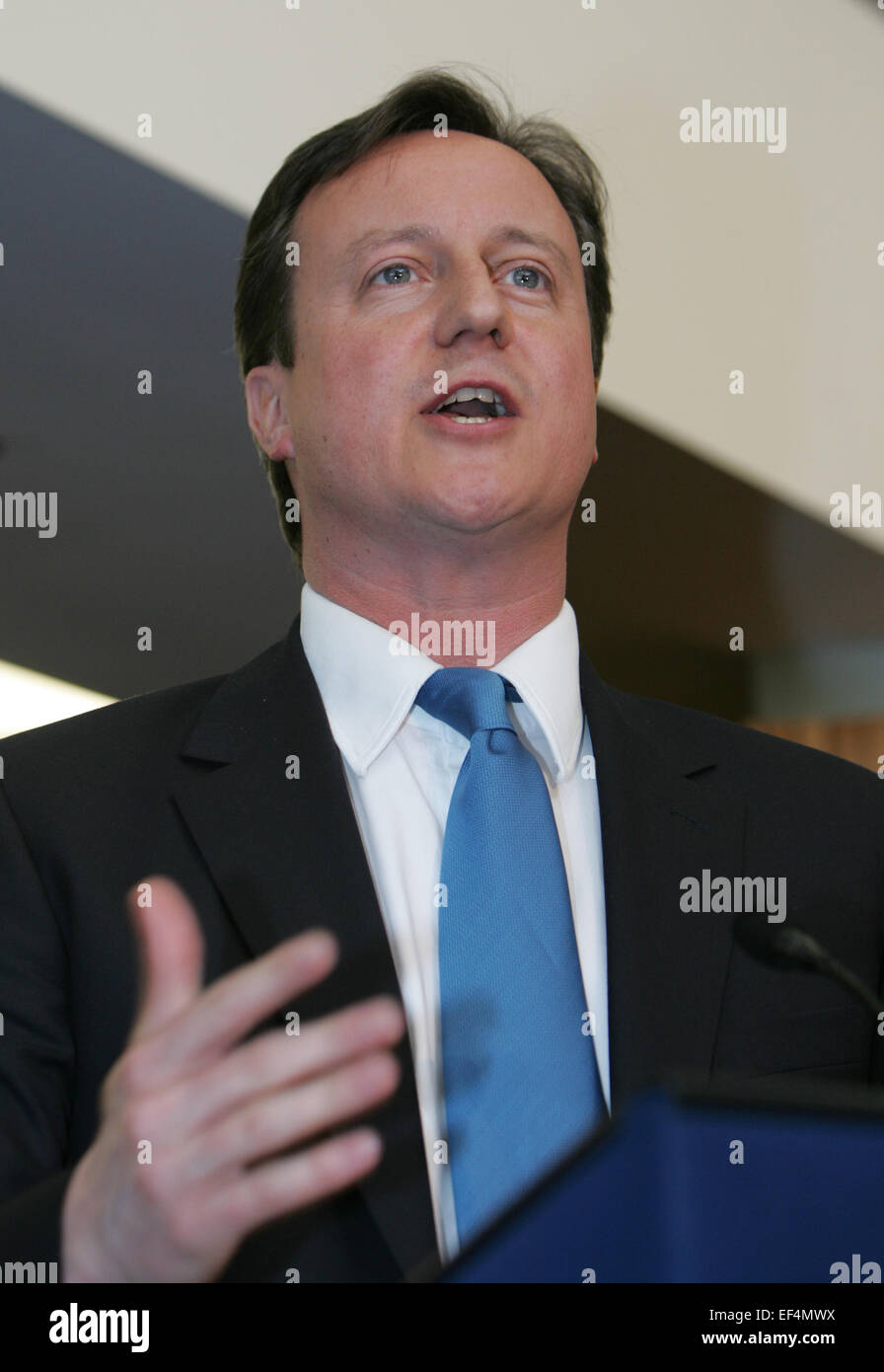 David William Donald Cameron politico britannico che ha servito come il Primo Ministro Foto Stock