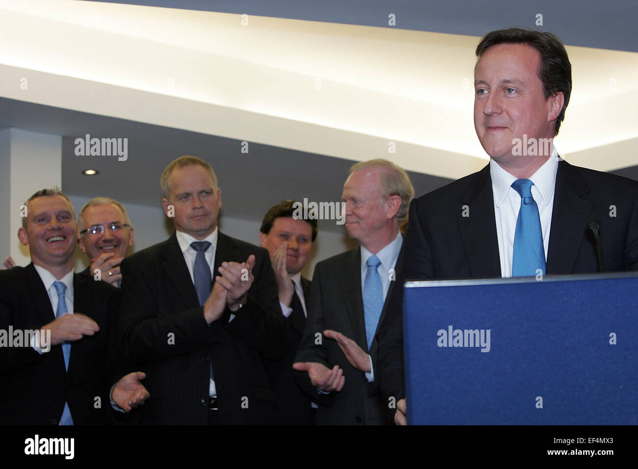 David William Donald Cameron politico britannico che ha servito come il Primo Ministro Foto Stock