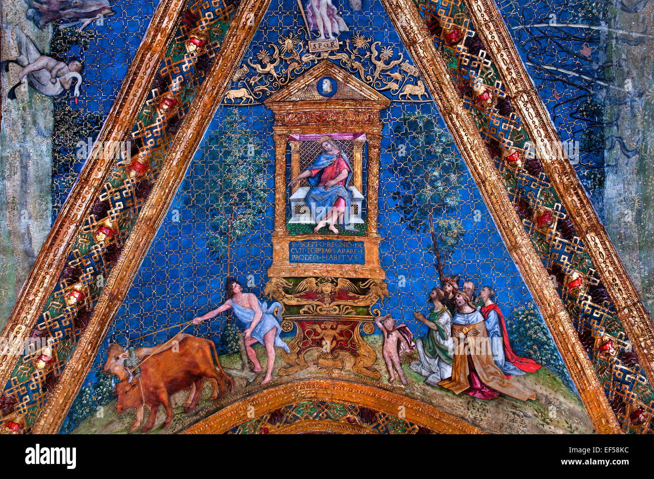 Affresco Sala dei Santi Appartamento Borgia - Appartamento Borgia, Palazzi Vaticani Roma dal Pinturicchio 1454 -1513 Vaticano Italia affreschi Foto Stock