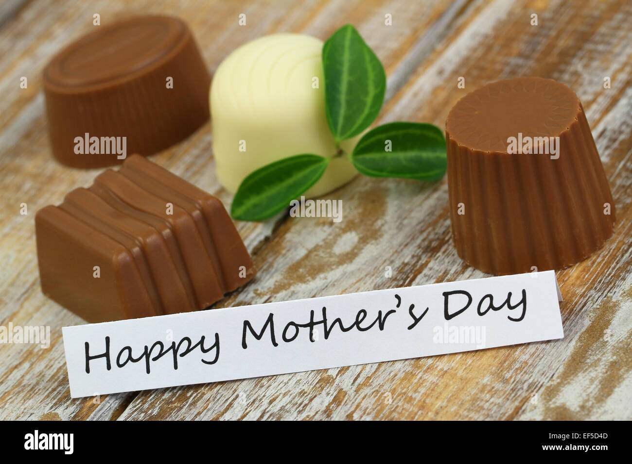Felice Festa della Mamma card con cioccolatini Foto Stock