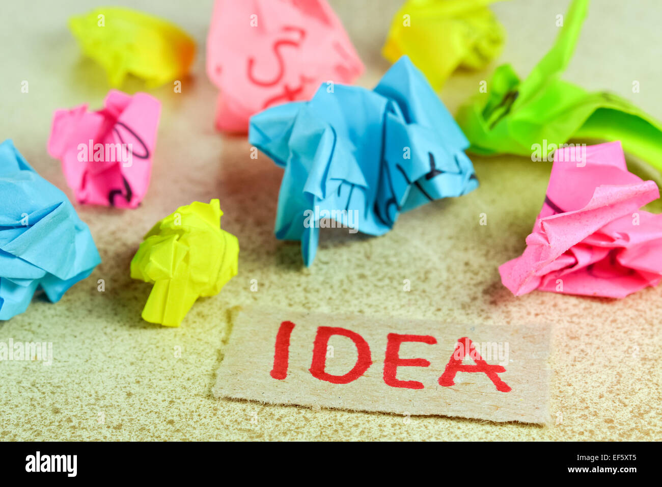 Espressione concettuale del perseguimento di una buona idea Foto Stock