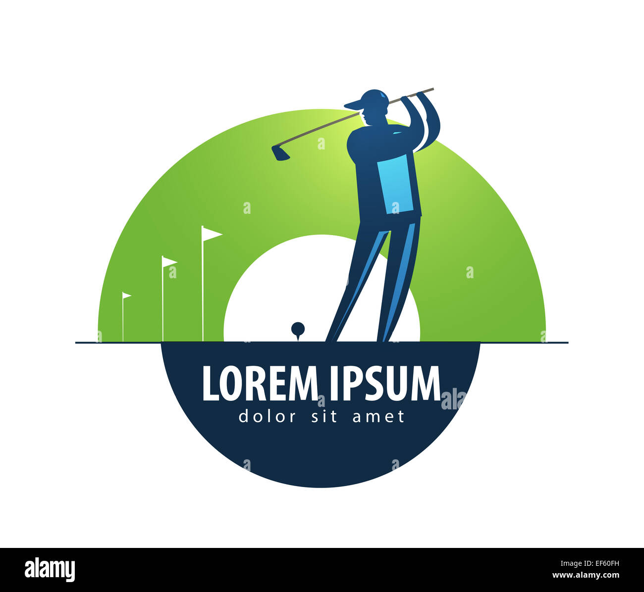 Vettore di Golf logo design modello. sport o gioco icona. Foto Stock