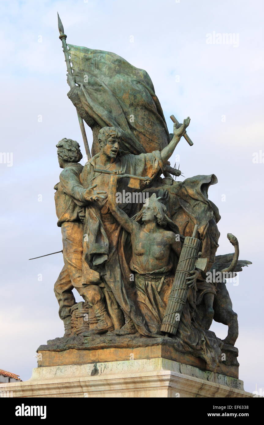 Statua della vittoria in Piazza Venezia di Roma, Italia Foto Stock