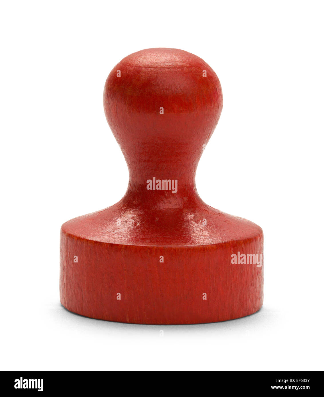 Legno gioco rosso pezzo isolato su sfondo bianco. Foto Stock
