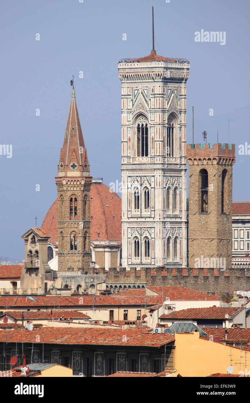 Campanili a Firenze, Italia Foto Stock