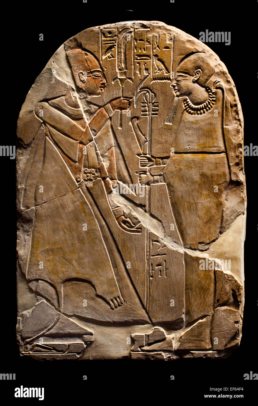 Stela Dio Pthah Nakhtemmut da Deir el-Medina 20 dynasty 1196-1070 ( Museo del Vaticano Roma Italia ) Foto Stock