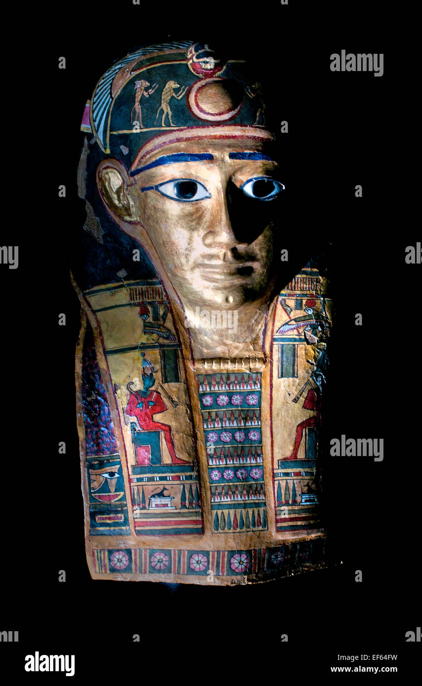 Maschera Funeraria di Nimaatre ( Amenemhat (III) Nimaatre faraone ) Fayum Egitto 2 secolo A.C. ( Museo del Vaticano Roma Italia ) Foto Stock