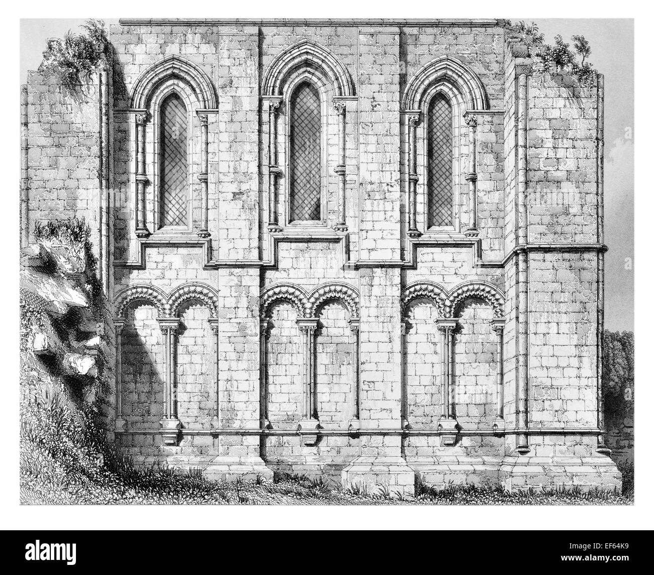 1852 Coldingham Priory East End Berwickshire, confini monaco benedettino Foto Stock