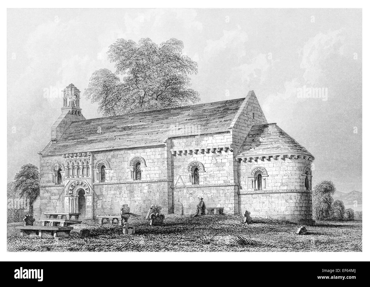 1852 Dalmeny Chiesa Dail Mheinidh Firth of Forth Foto Stock