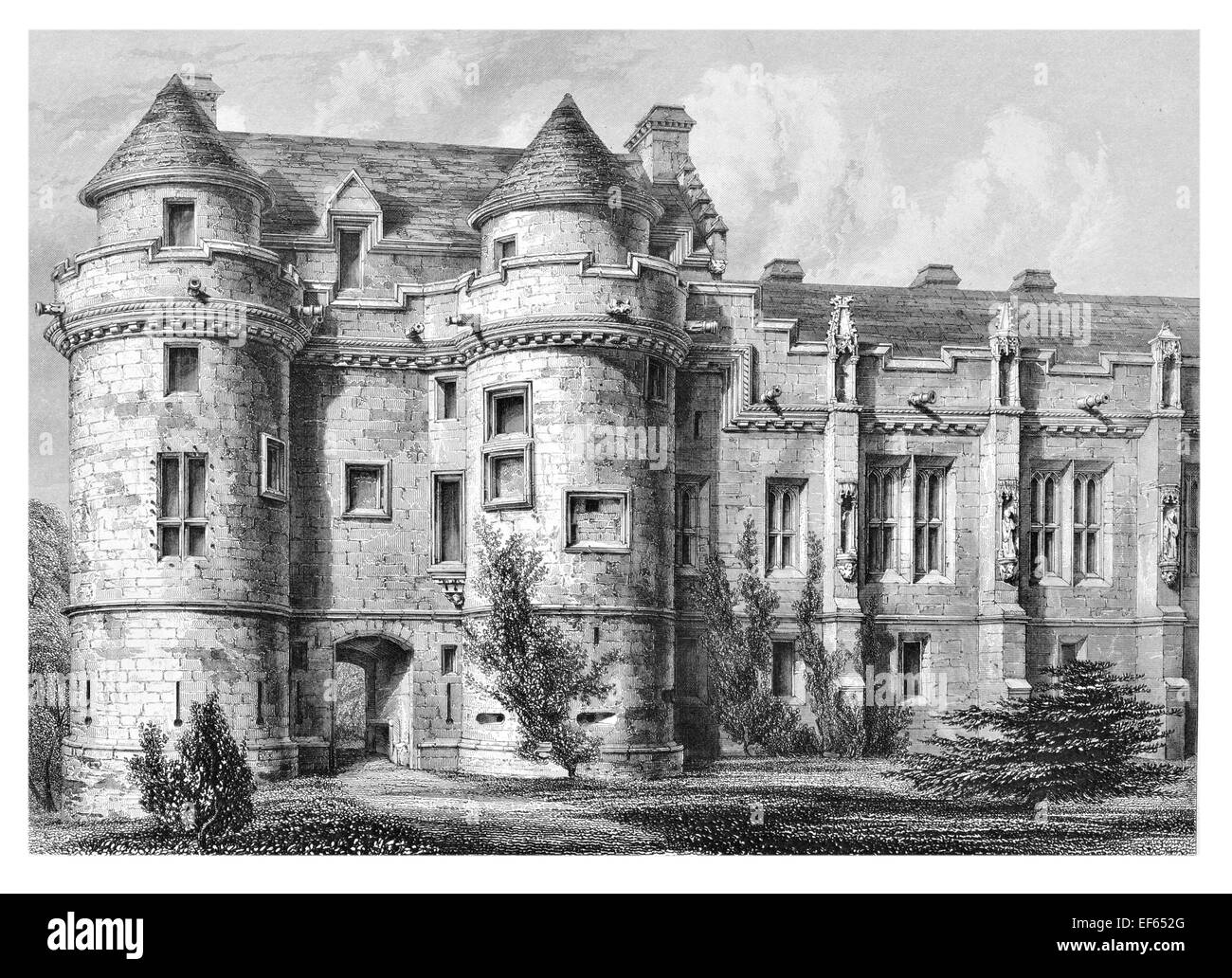 1852 Falkland Palace Fife palazzo Reale dei Re Scozzesi. Foto Stock