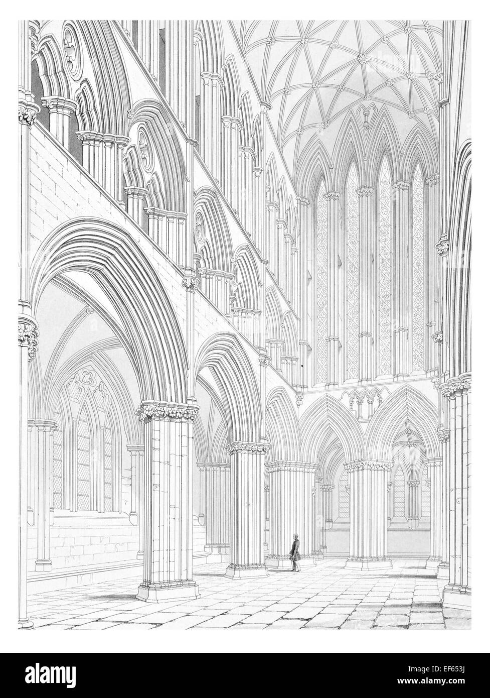 1852 Coro della Cattedrale di Glasgow High Kirk medievale città cattolica romana, ora chiesa protestante Foto Stock