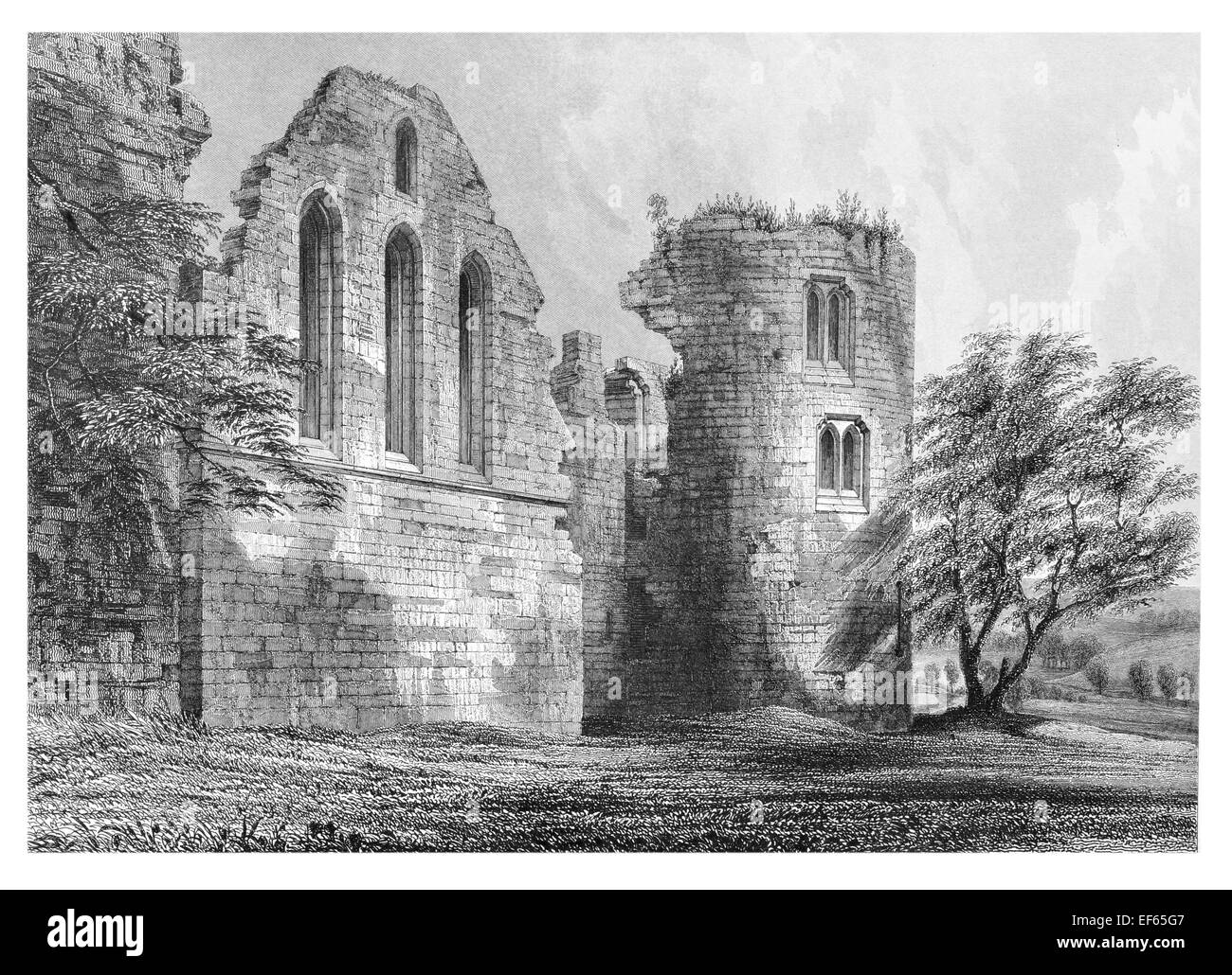 1852 Kildrummie Kildrummy Castle xiii secolo rovina aberdeenshire Earls del Mar Foto Stock
