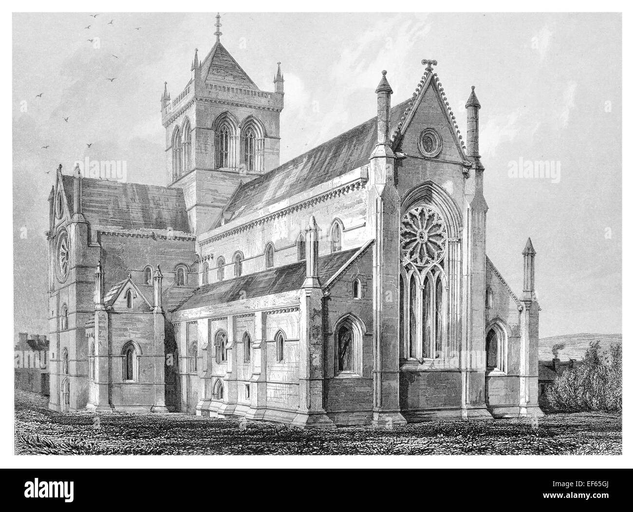1852 San Magnus cattedrale a Kirkwall Orkney architettura romanica Foto Stock