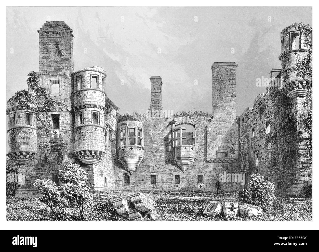 1852 Earl's Palace Kirkwall Orkney island costruito dal tirannico Patrick Stewart inizio del XVII secolo la rovina Foto Stock