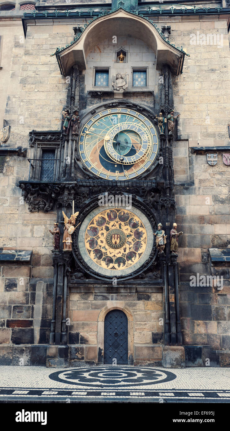 Praga medievale orologio astronomico Foto Stock
