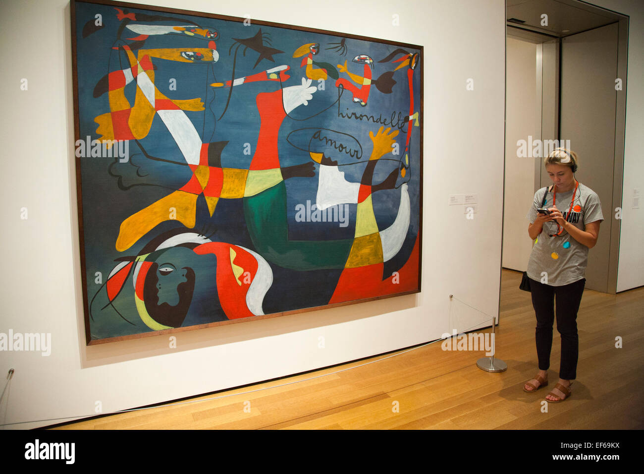Hirondelle Amour, 1933-34, la pittura di Joan Miro, MOMA, Museum of Modern Art di New York, Stati Uniti d'America, America Foto Stock