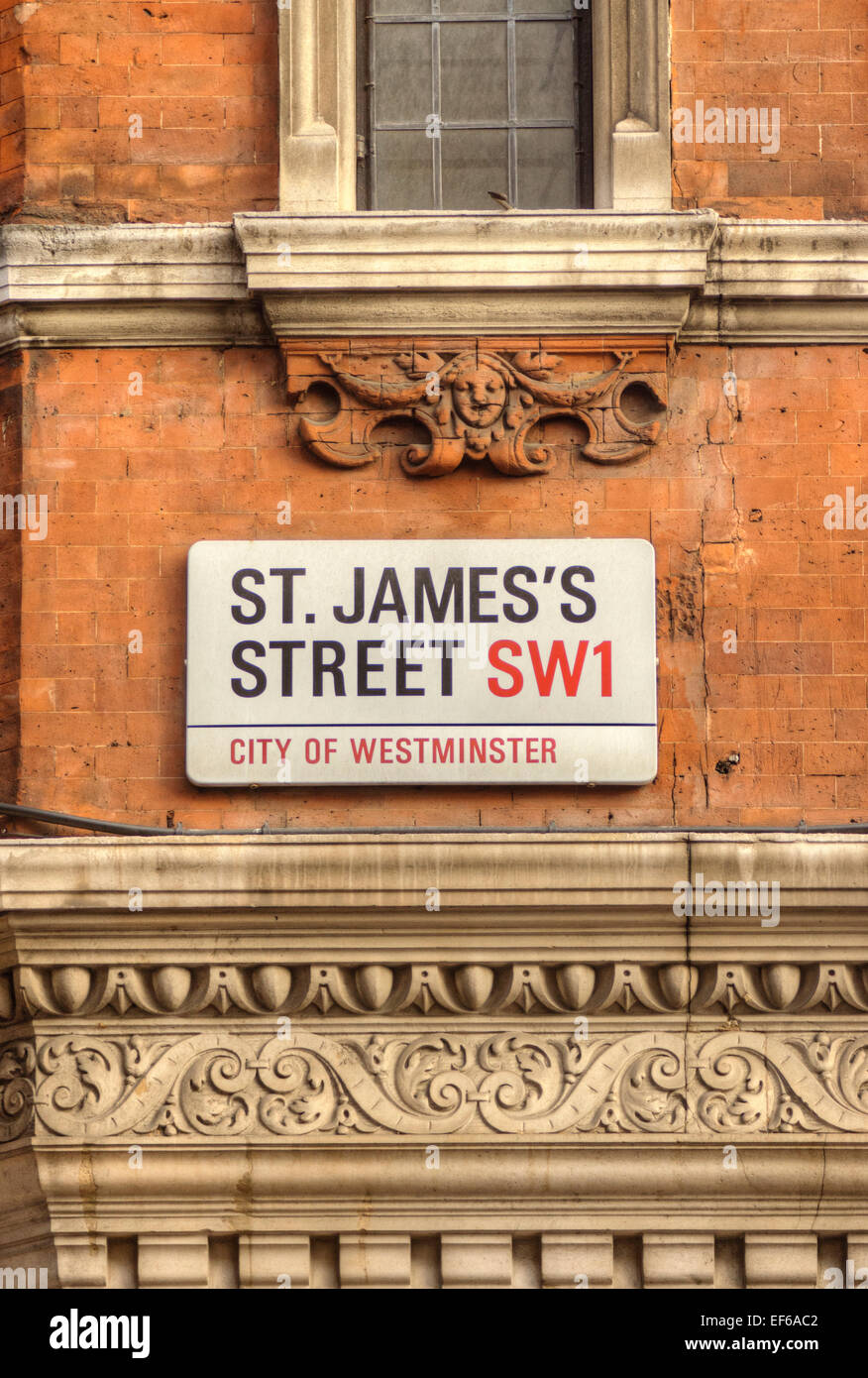 St James London street sign Foto Stock