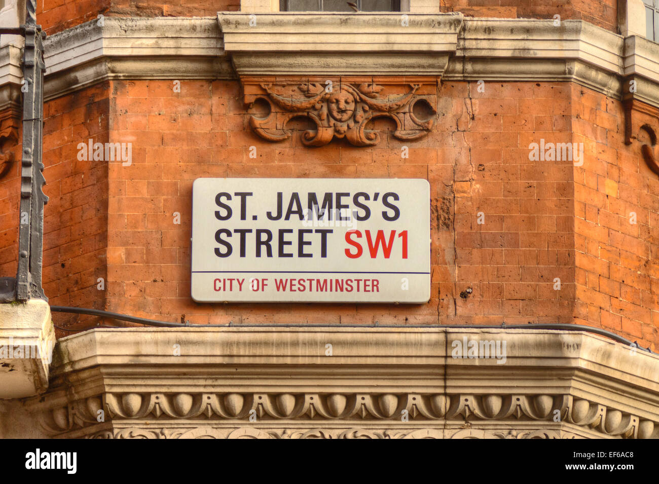 St James London street sign Foto Stock