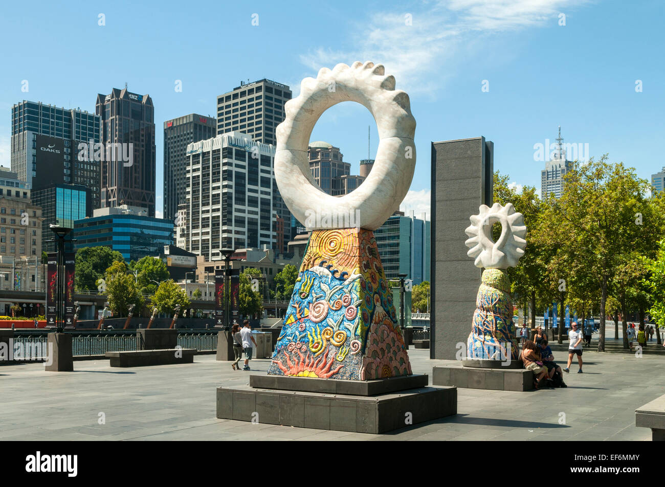 Yarra Promenade, Melbourne, Victoria, Australia Foto Stock