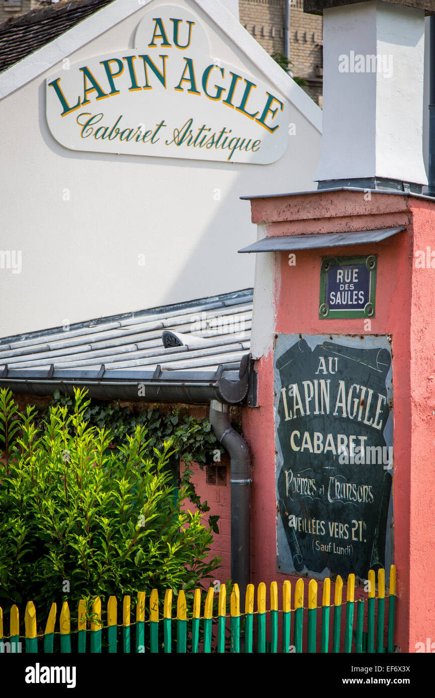 Historic Lapin Agile - cabaret di Montmartre, Parigi, Francia Foto Stock