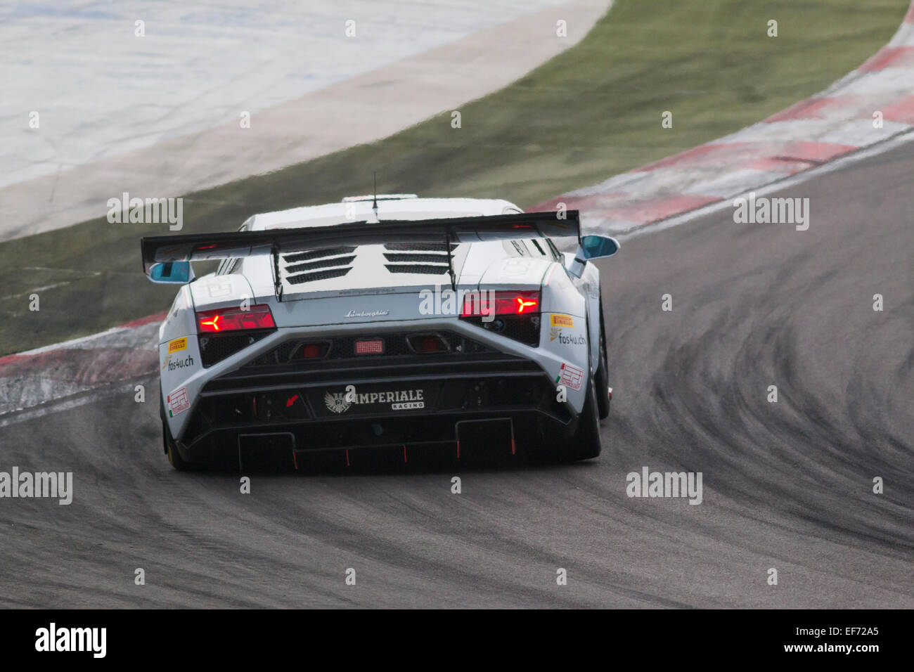 Imola, Italia - 11 Ottobre 2014: una Lamborghini Gallardo Gt3 della Imperiale Racing team, guidato da Giacomo Barri e Mirko Bortolotti, il C.I. Vettura Gran Turismo racing su ottobre 11, 2014 a Imola, Italia. Foto Stock