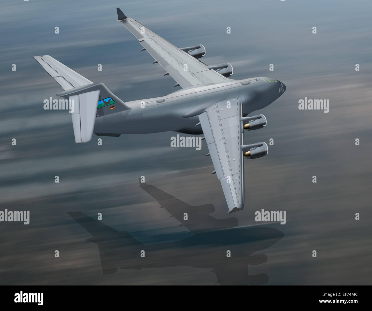 C17 militare piano di trasporto ad altitudine bassa, illustrazione Foto Stock