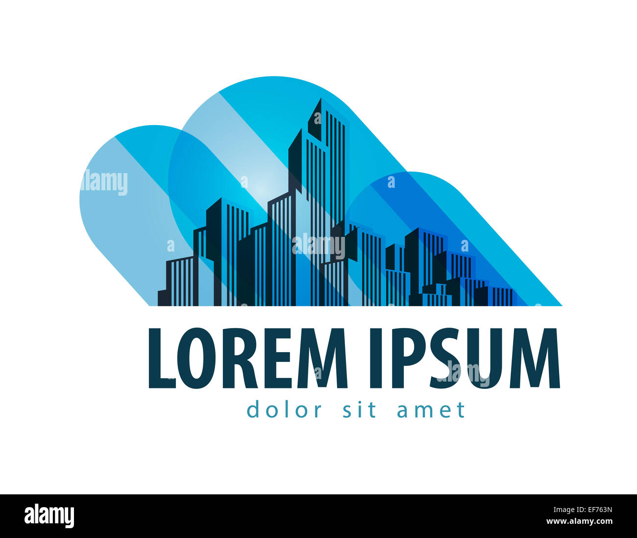 Vettore di città logo design modello. edificio di architettura o icona. Foto Stock