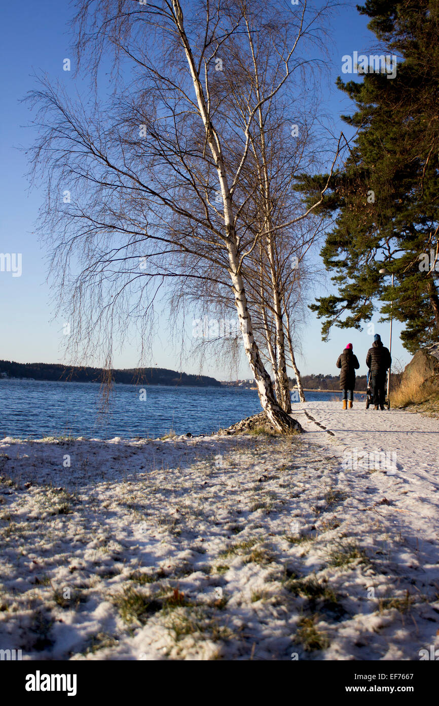 Una bella giornata invernale a Stoccolma, Svezia Foto Stock