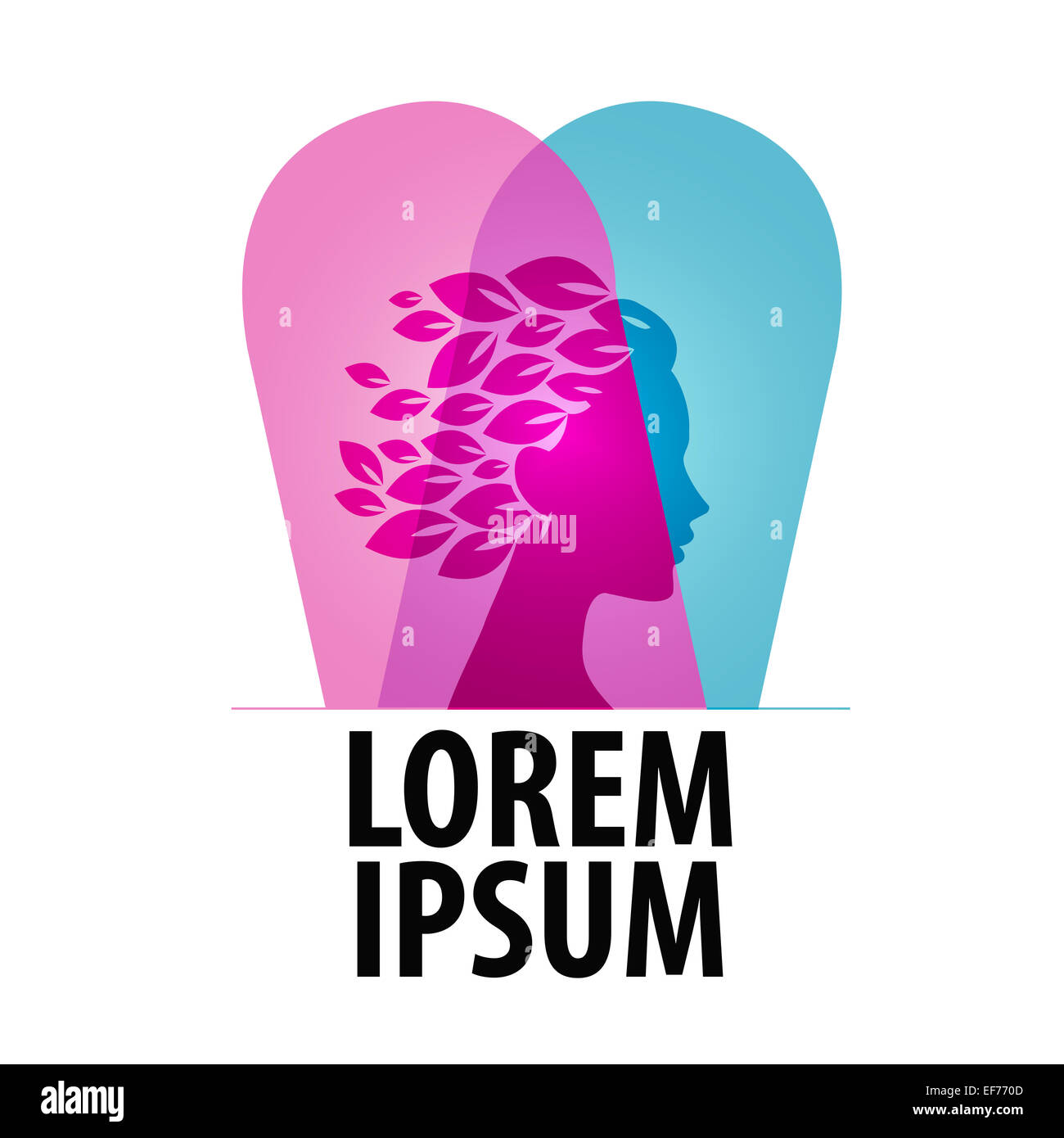 Salone di bellezza vector logo design modello. cosmetici per il trucco o icona. Foto Stock