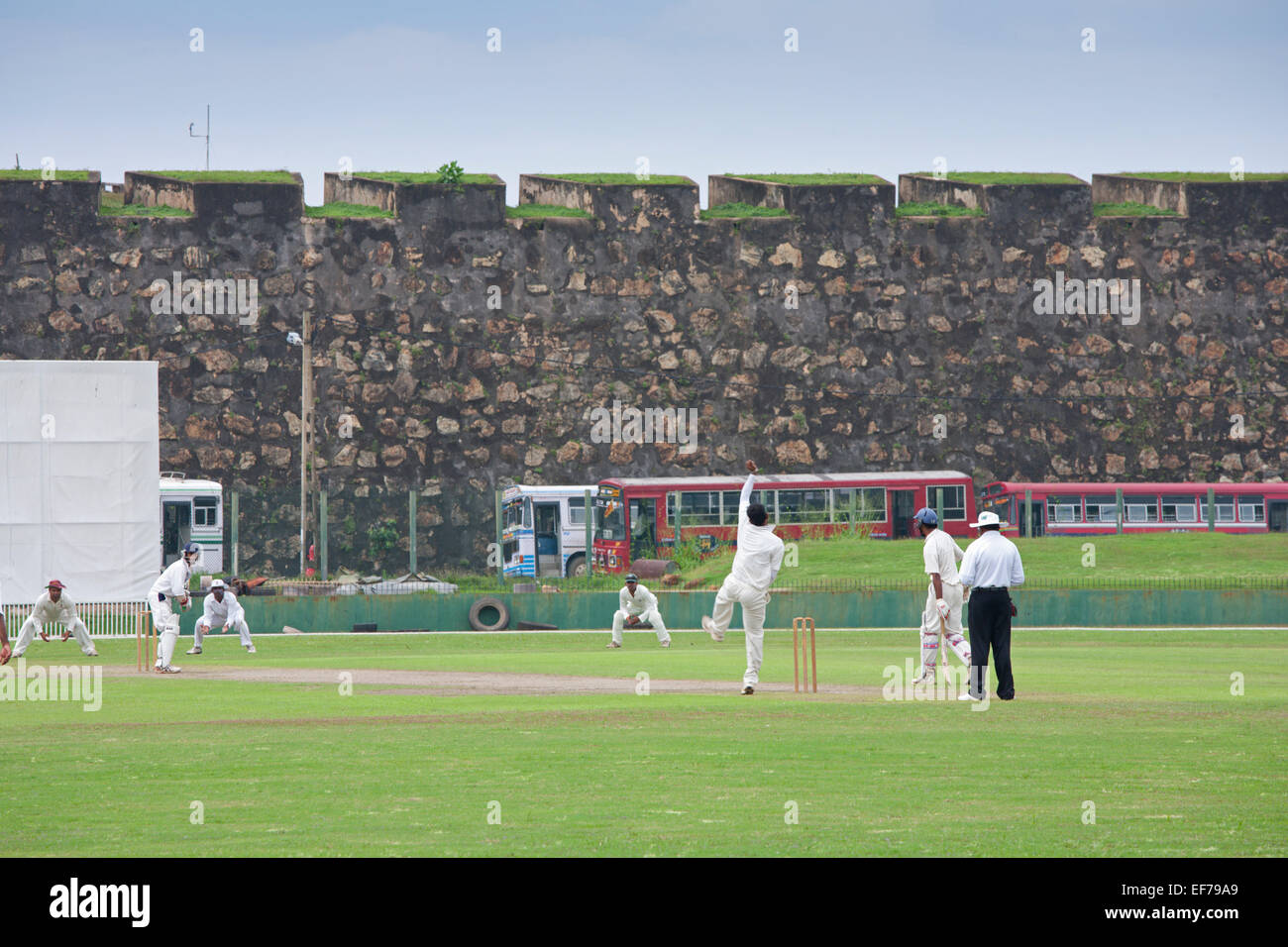 GALLE di cricket a giocare a Galle International Cricket Stadium Foto Stock
