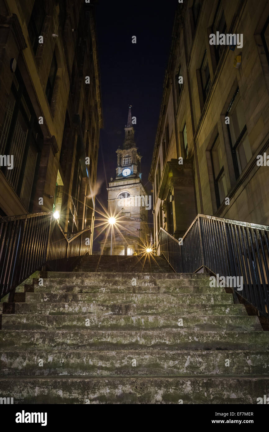 Scale di pietra-modo di notte Foto Stock