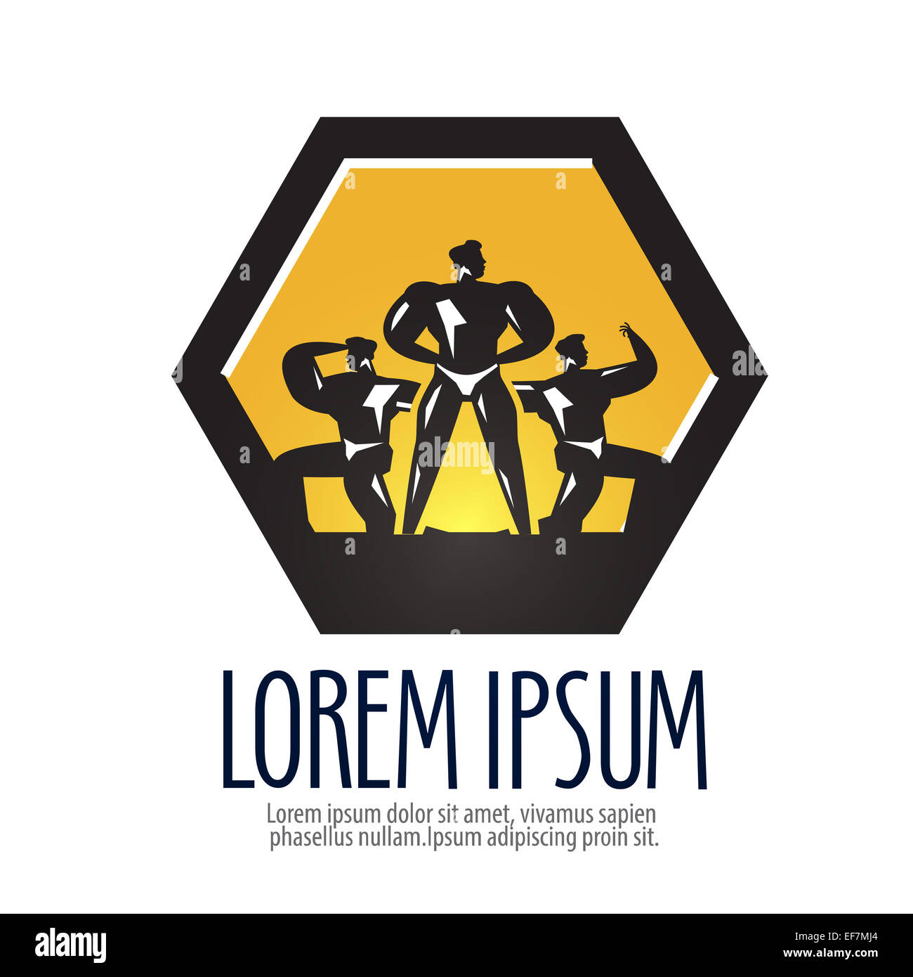 Palestra vector logo design modello. bodybuilder o sport icona. Foto Stock