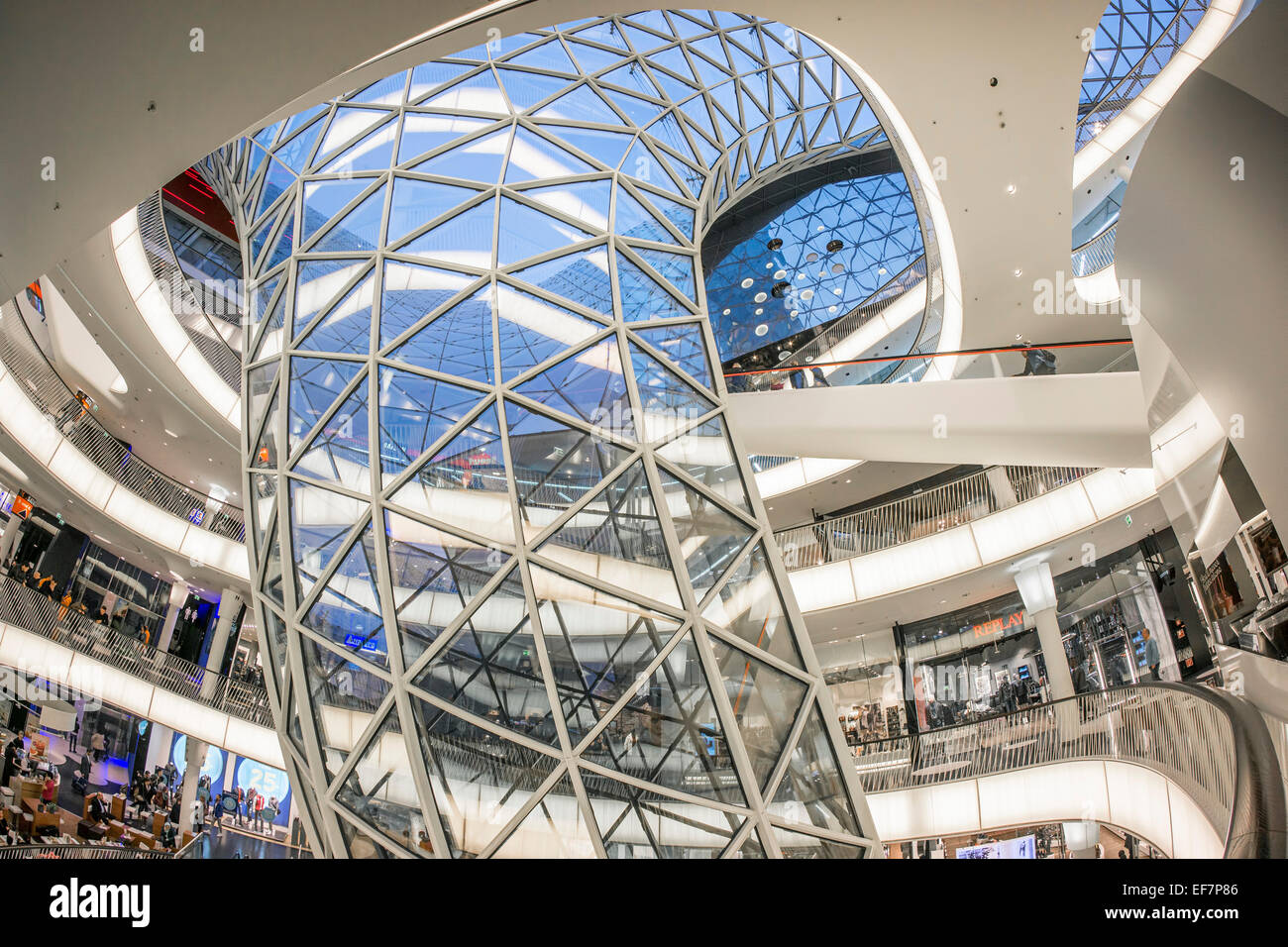MyZeil Shopping Mall , architettura moderna, Francoforte, Hessen, Germania Foto Stock