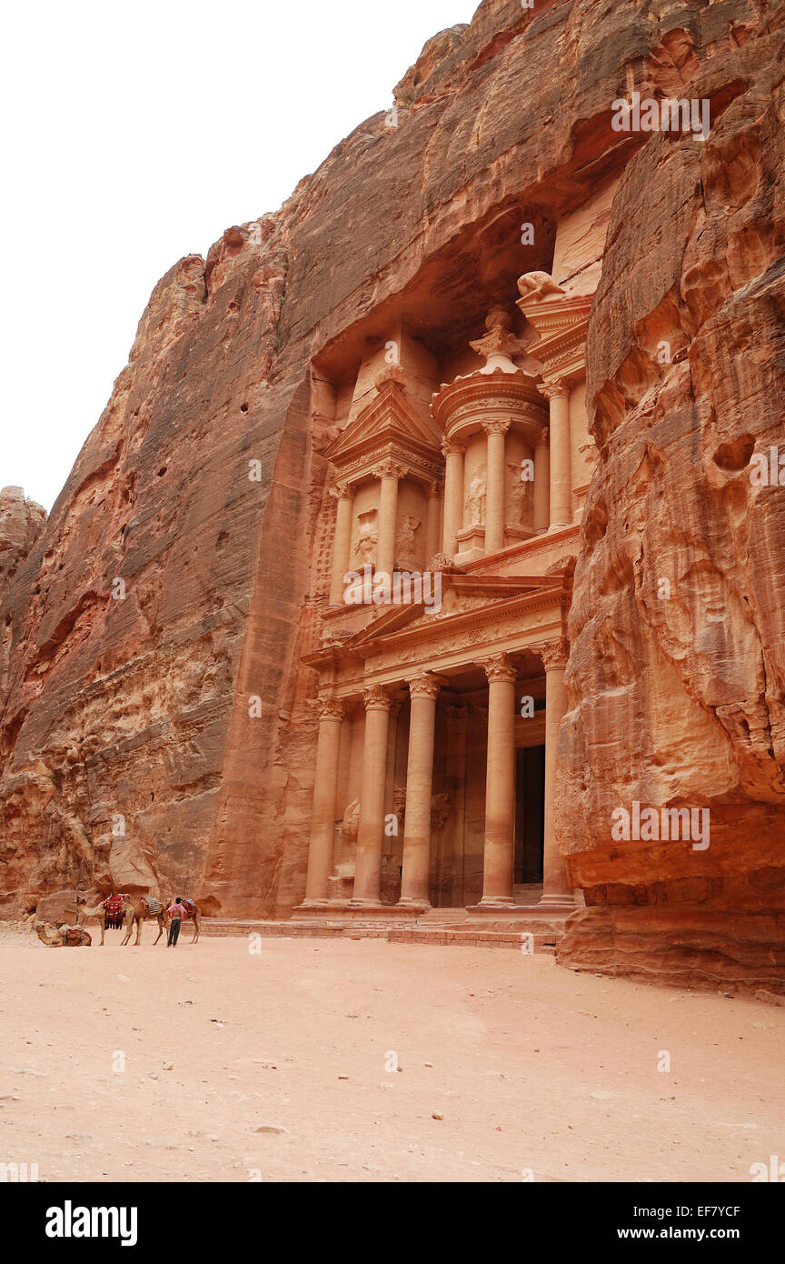 Vista di antico tempio di Petra Foto Stock