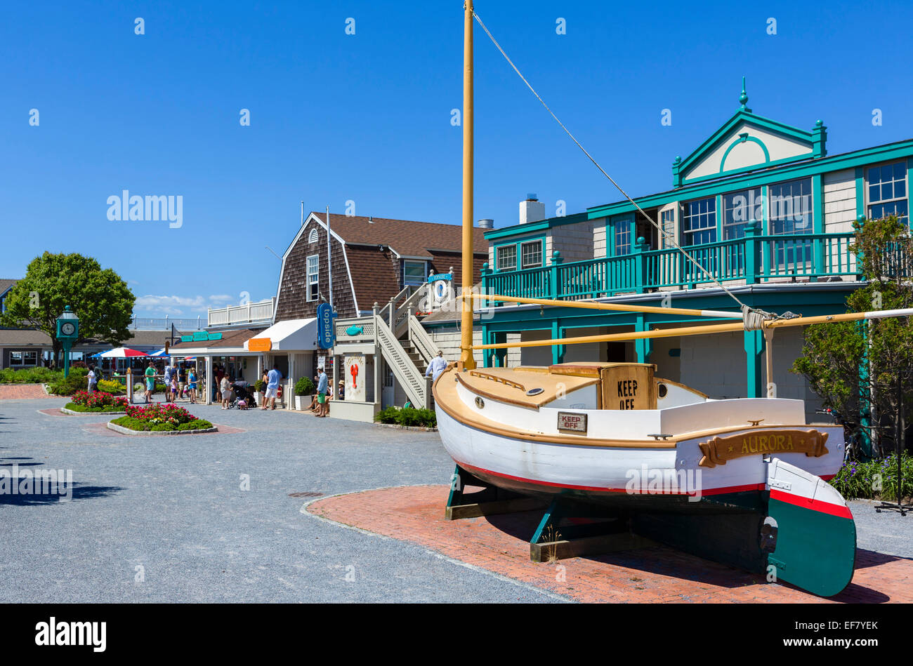 Gosman's Dock lo sviluppo a Montauk Harbour, contea di Suffolk, Long Island , NY, STATI UNITI D'AMERICA Foto Stock