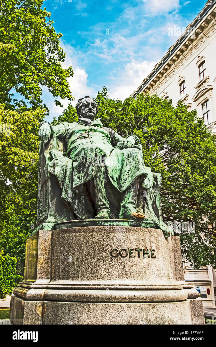 Wien, Goethe Denkmal am Ring Foto Stock