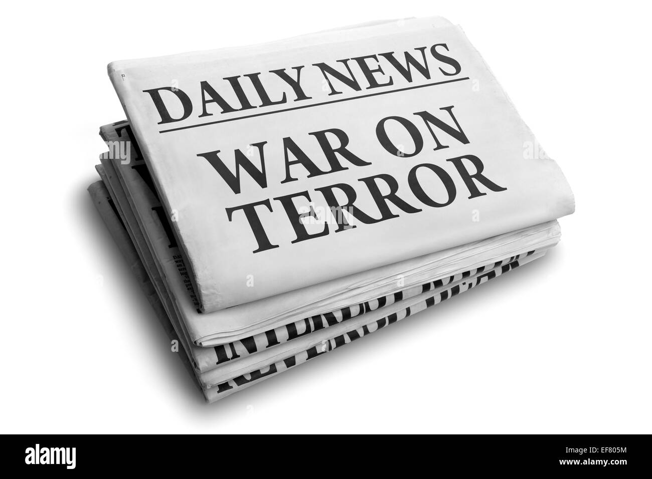 La guerra al terrore quotidiano headline Foto Stock
