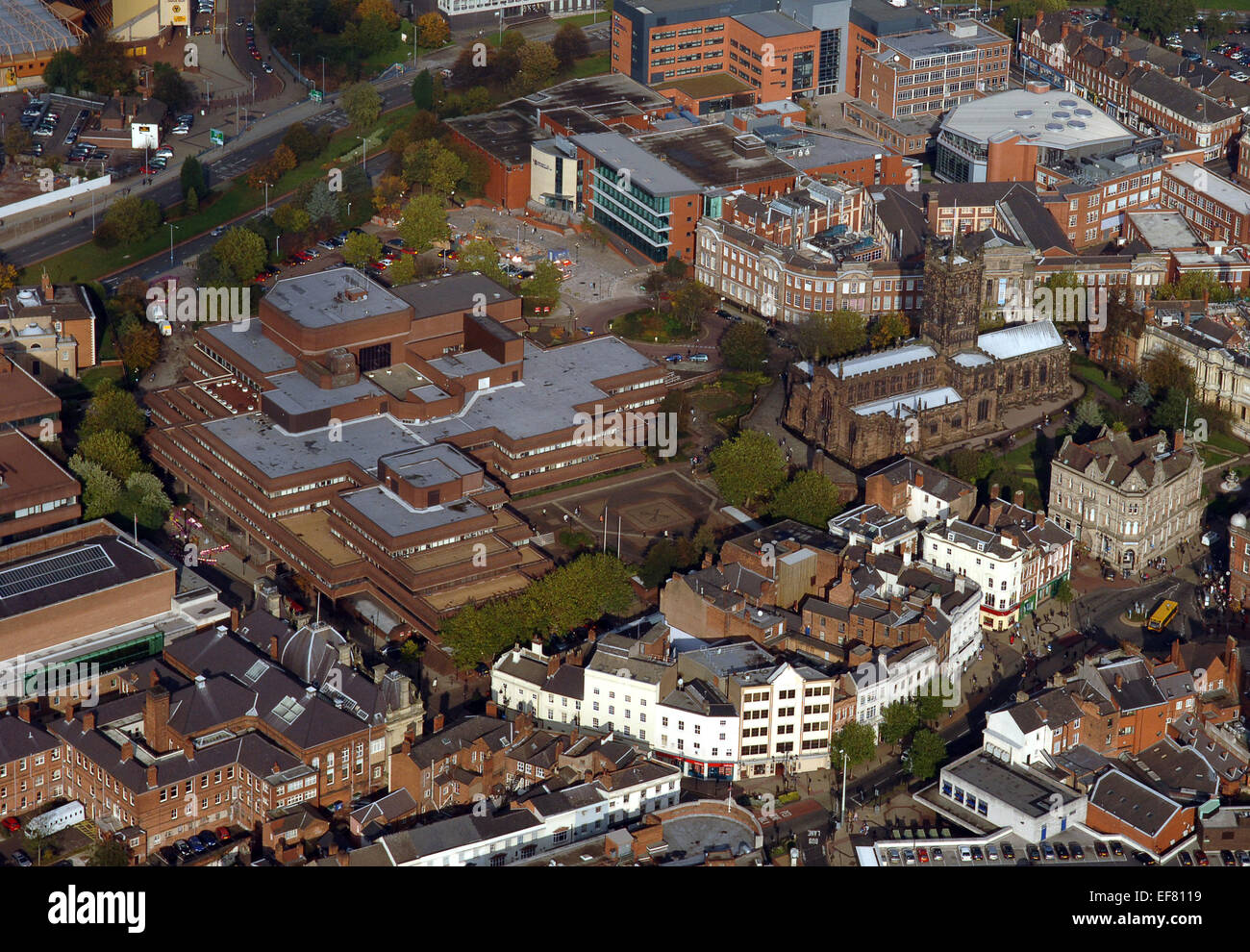 Una veduta aerea di Wolverhampton Civic Center uffici del consiglio Regno Unito Foto Stock