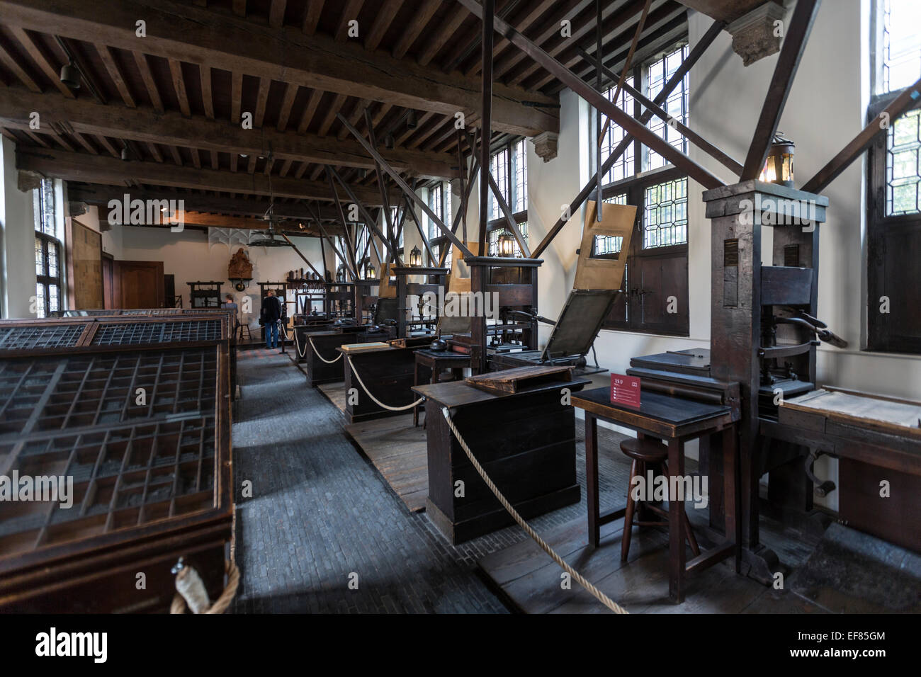 Anversa, Museo Plantin-Moretus sala stampa Foto Stock