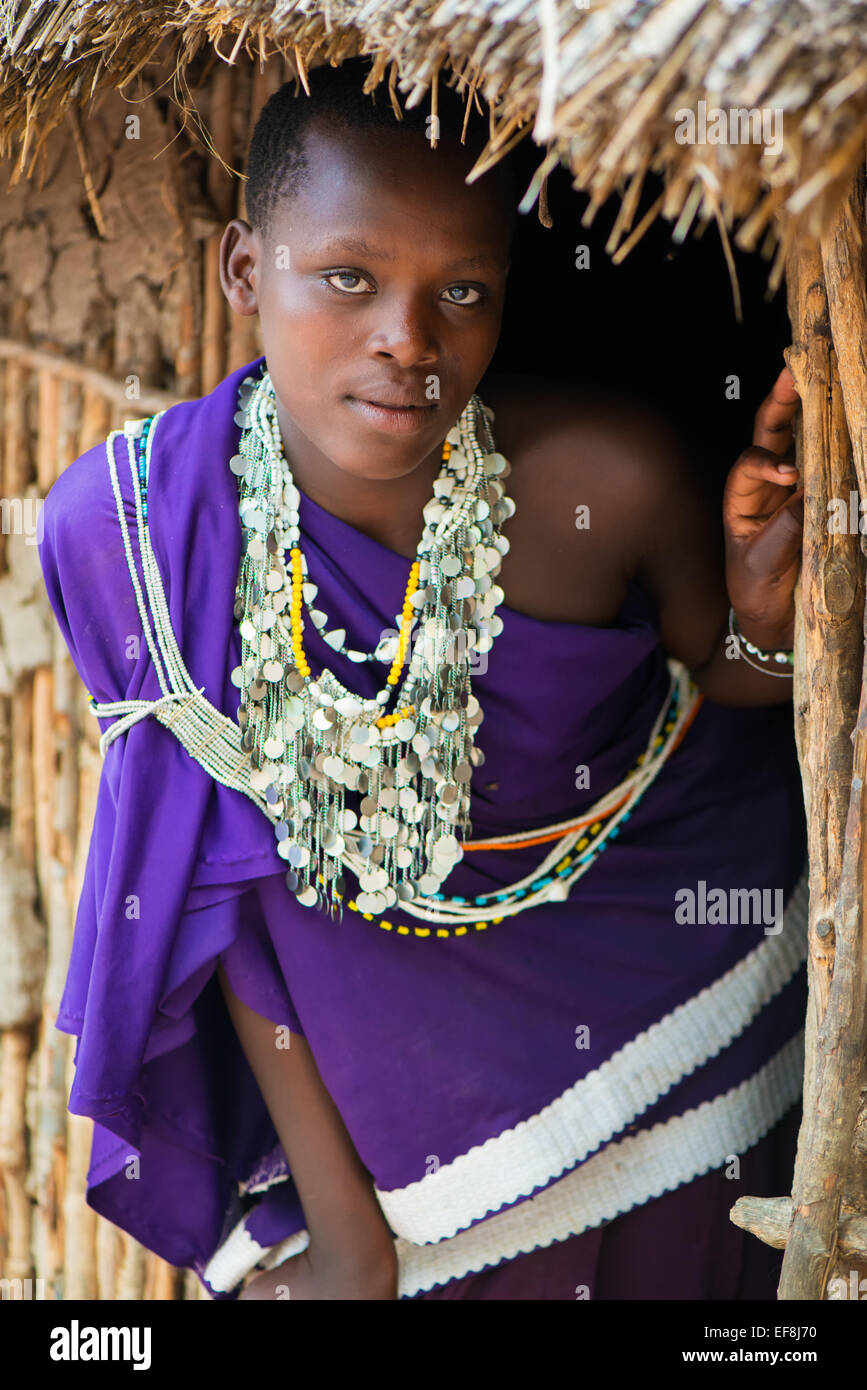 Donna del Masai Foto Stock