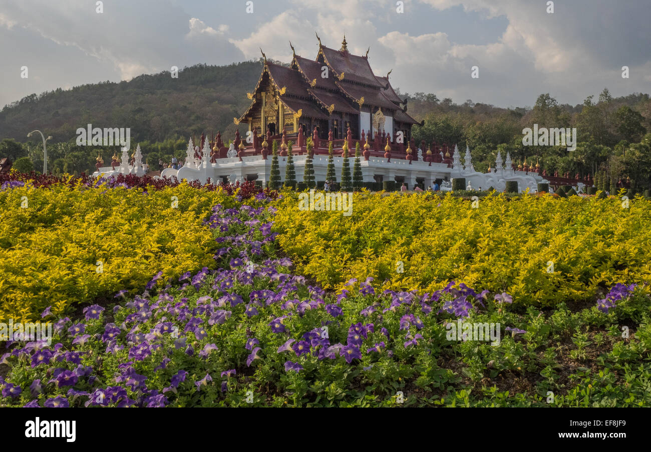 Pavilion al Royal Flora Ratchaphruek, Chiang Mai, Thailandia Foto Stock