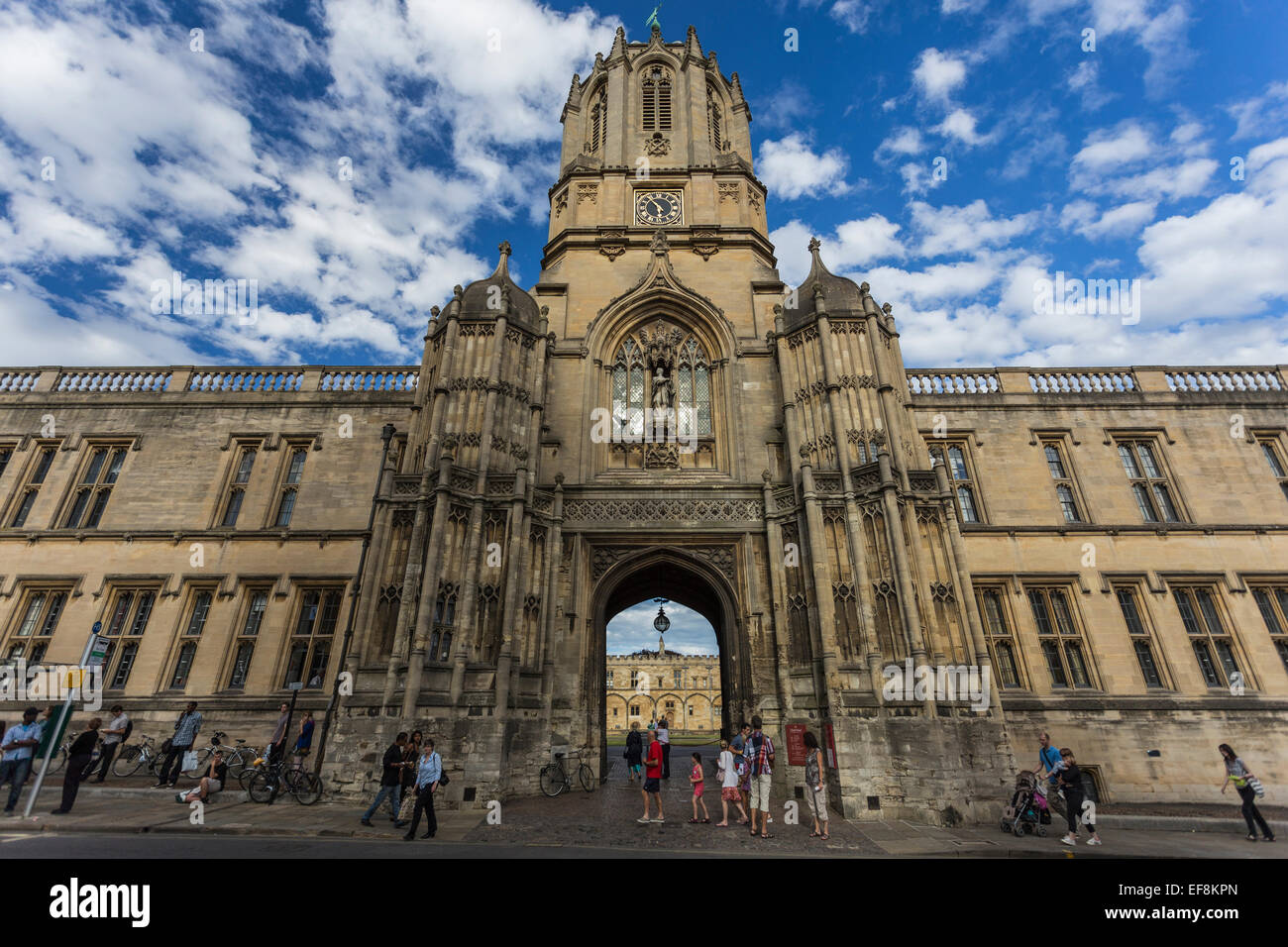 Tom Tower, la Cattedrale di Cristo, Saint Aldate, Oxford, Oxfordshire, England, Regno Unito Foto Stock