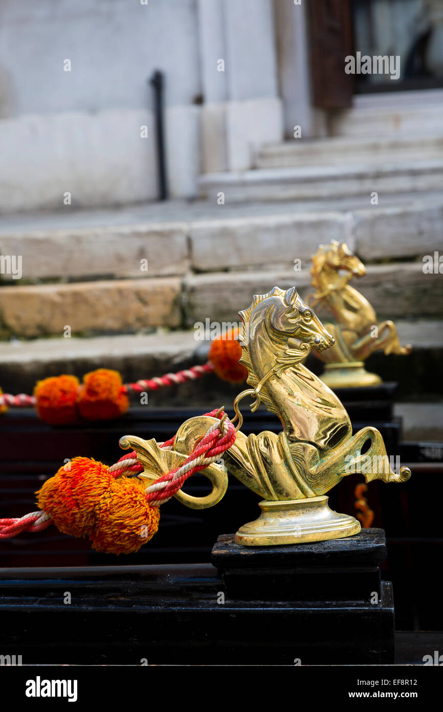 Dettagli della gondola. Venezia, Italia Foto Stock