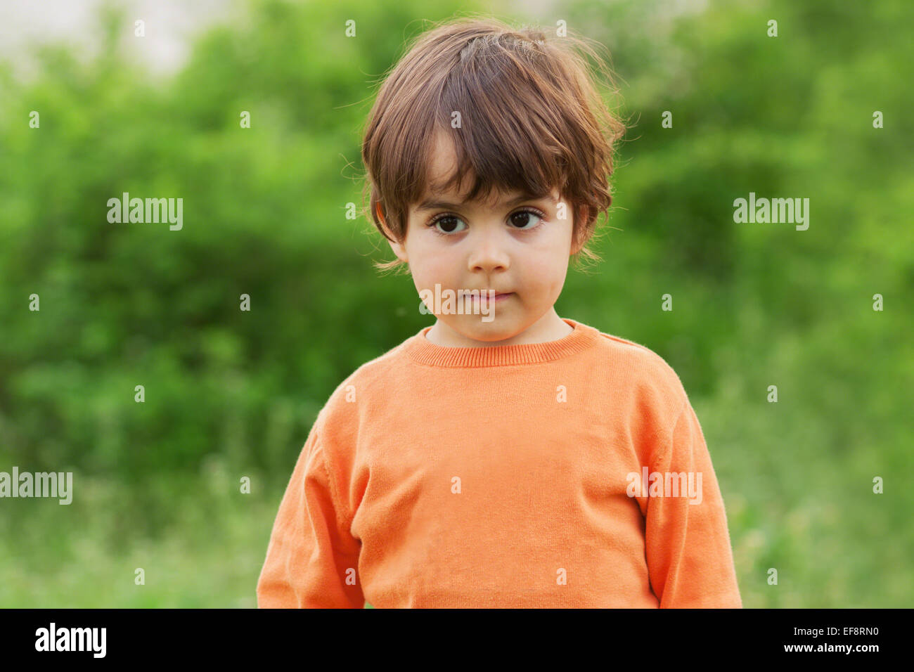 Ragazzo (2-3) fantasticando Foto Stock