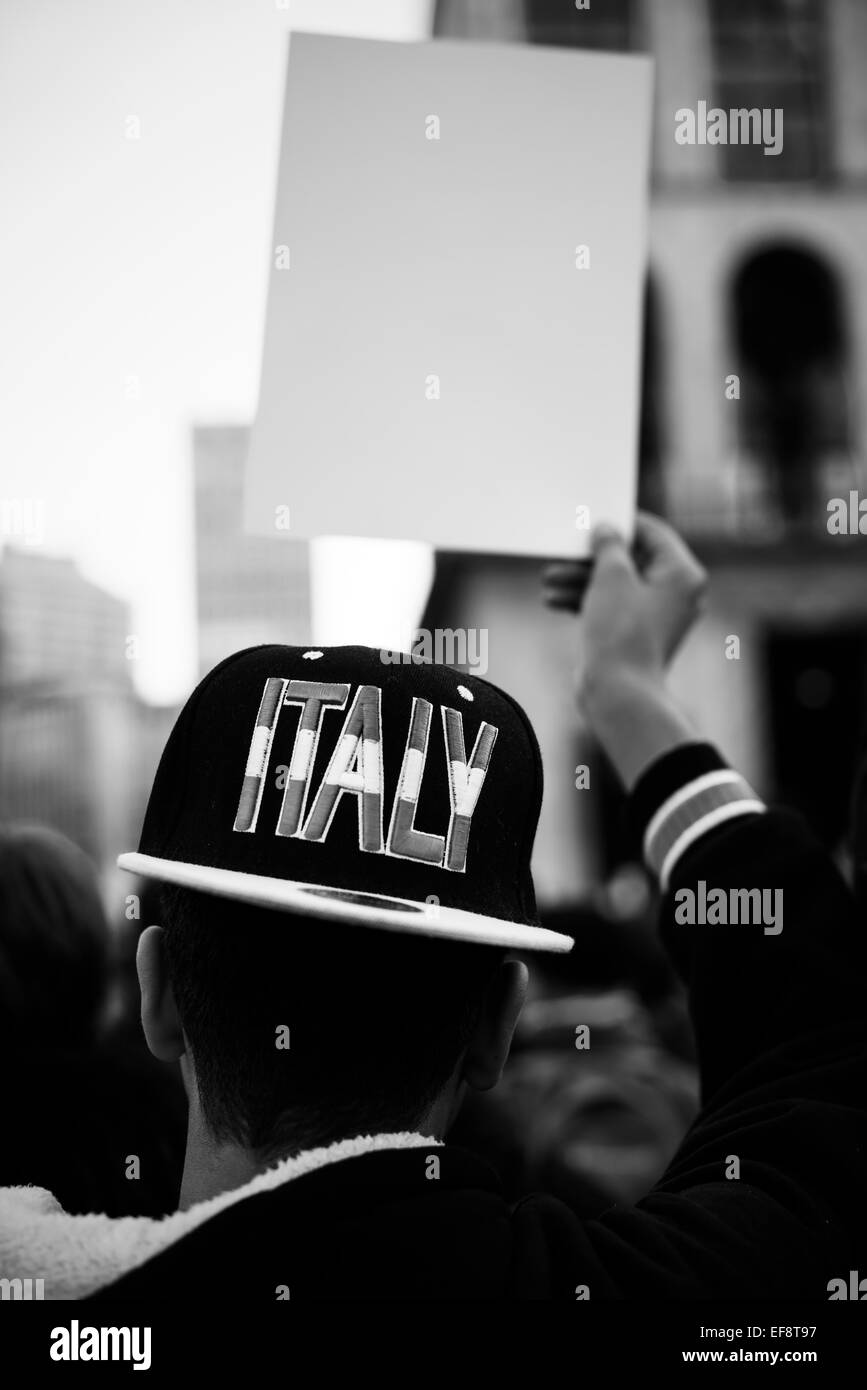 L'Italia, Milano. Protesta per la cittadinanza Foto Stock