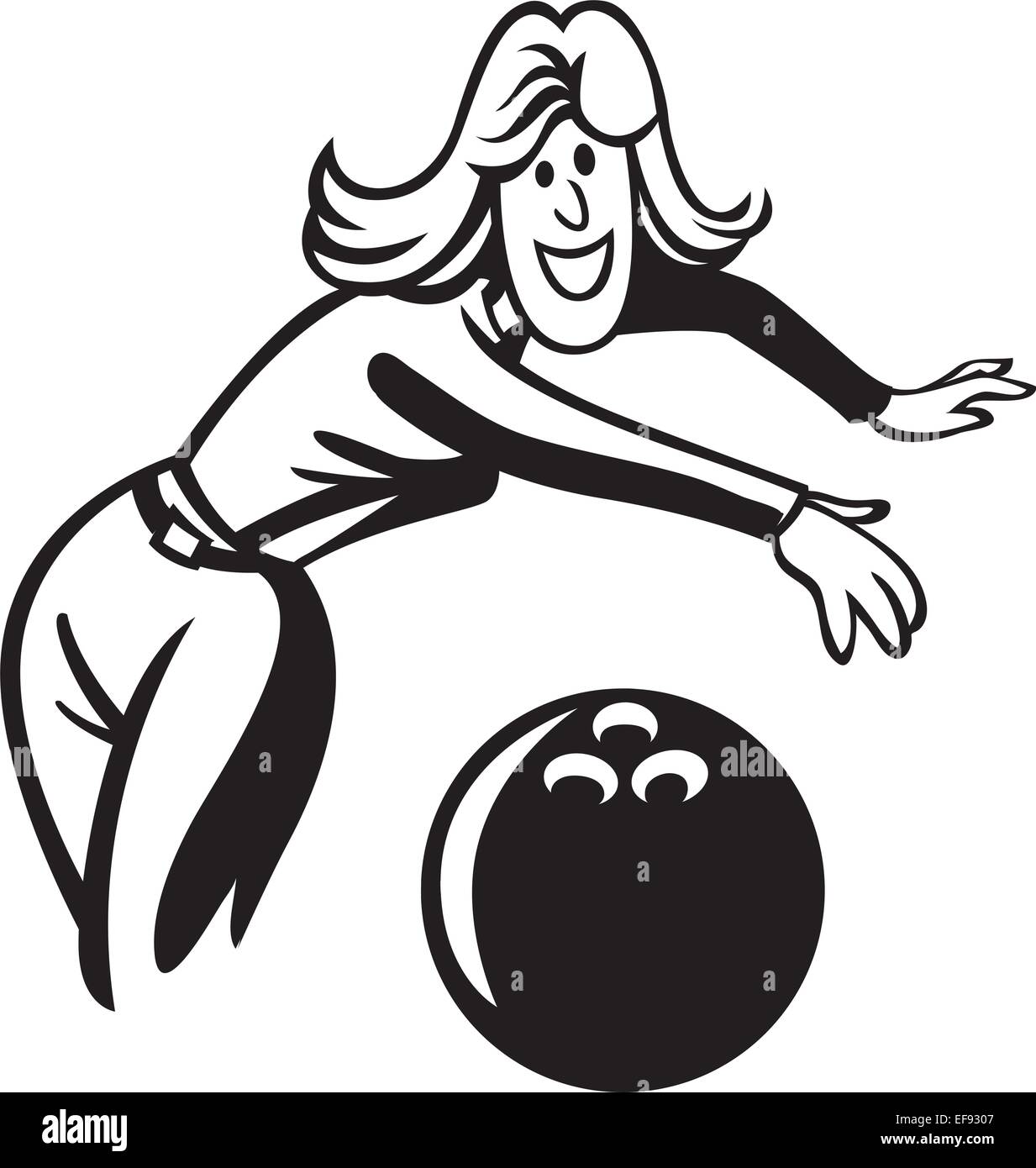 Una donna di bowling Illustrazione Vettoriale